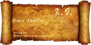 Kacz Iván névjegykártya